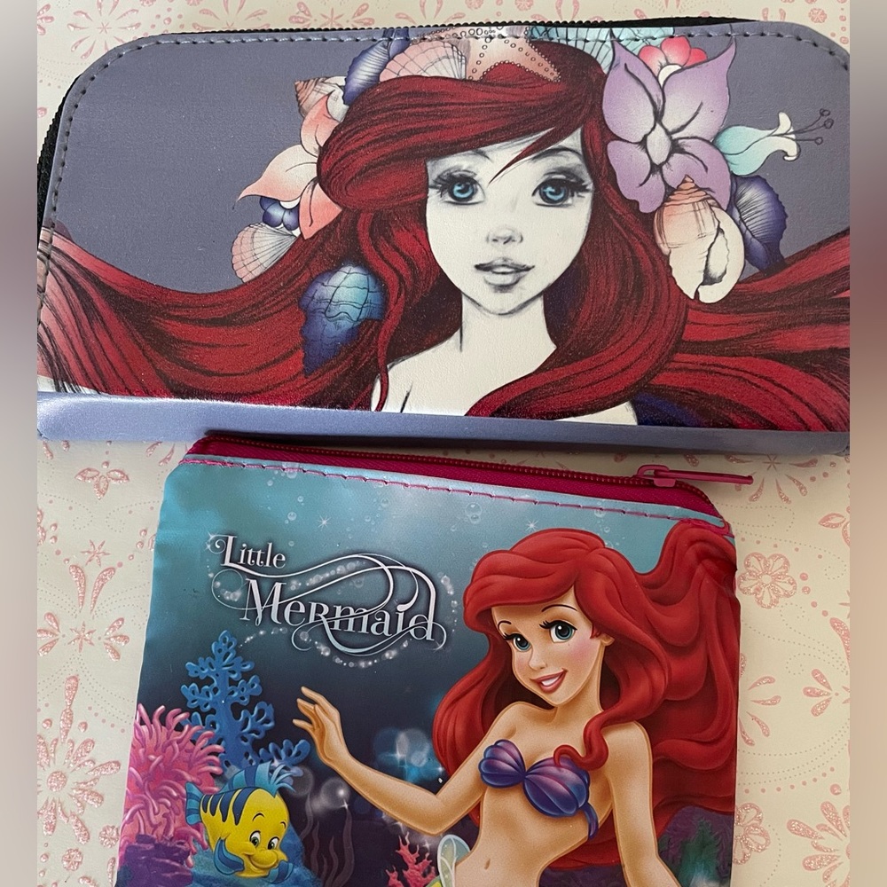 Little mermaid make up brush set and cosmetic bag